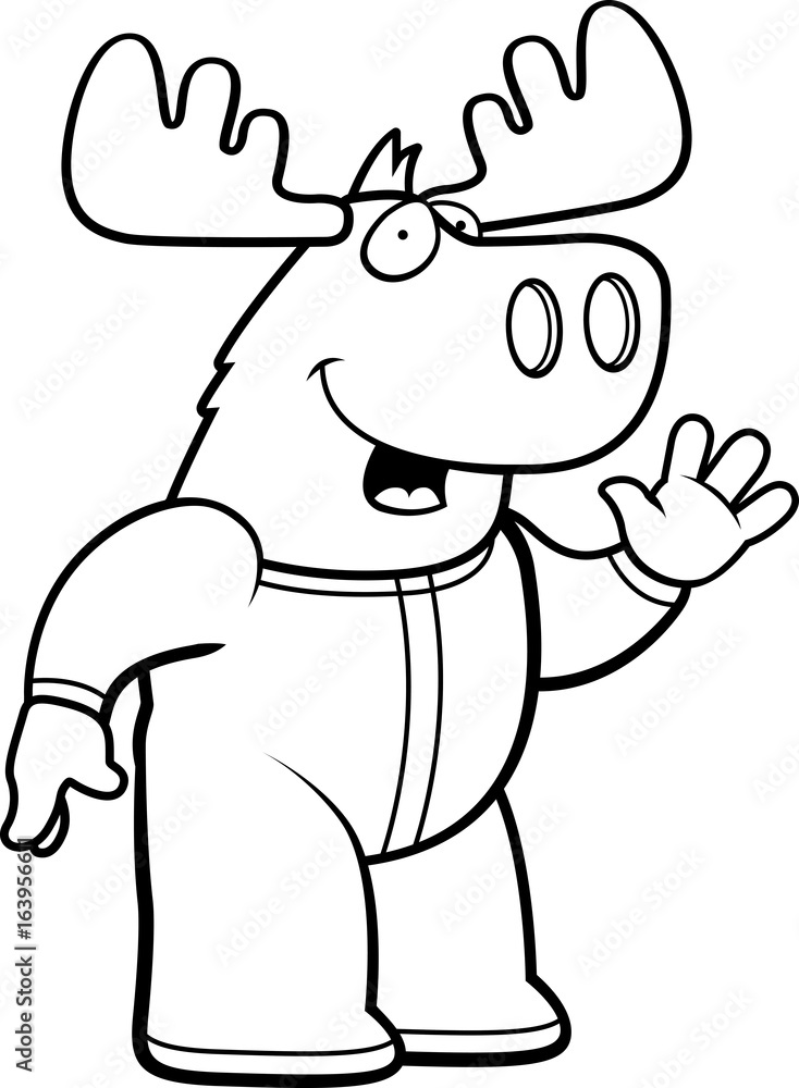 Fototapeta premium Cartoon Moose Pajamas