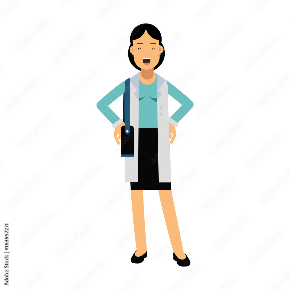 Smiling businesswoman cartoon character in elegant clothes and shoes vector Illustration Smiling businesswoman cartoon character in elegant clothes and shoes vector Illustration