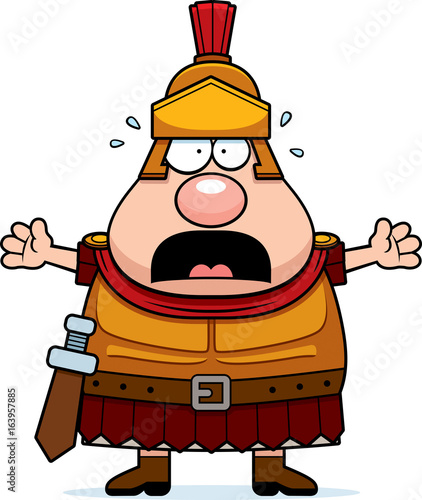 Scared Cartoon Roman Centurion