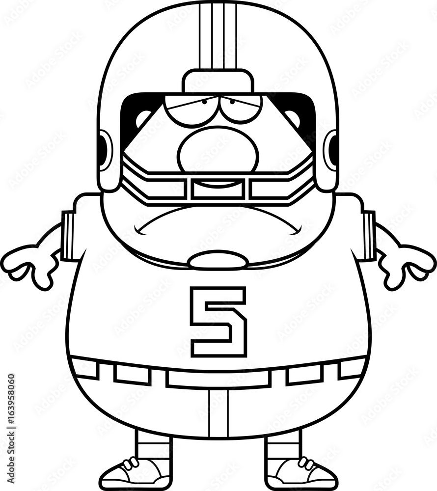 Naklejka premium Sad Cartoon Football