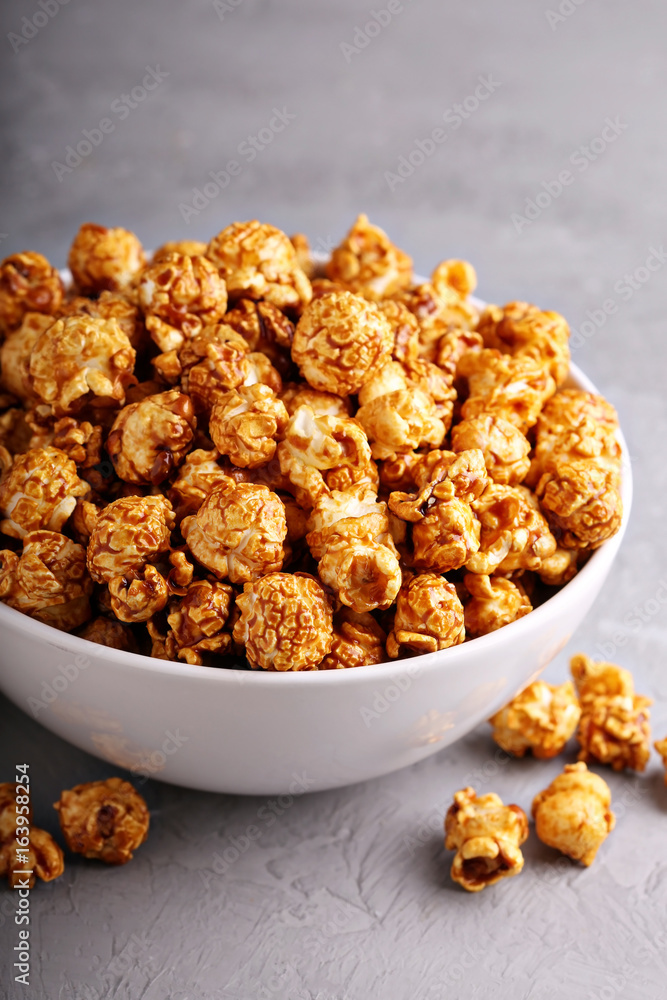 Caramel popcorn in a bowl Caramel popcorn in a bowl