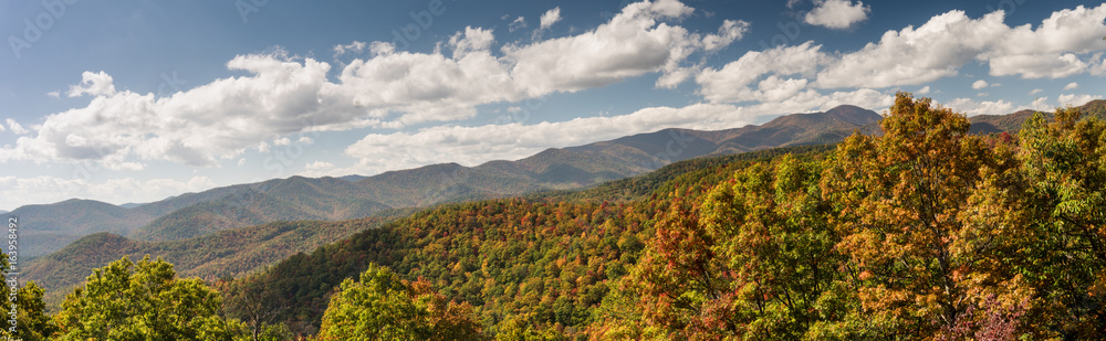 panorama view of the Appalachian mountains in the fall panorama view of the Appalachian mountains in the fall