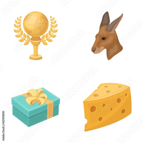 cinematograph, packing and other web icon in cartoon style.animal, product icons in set collection.