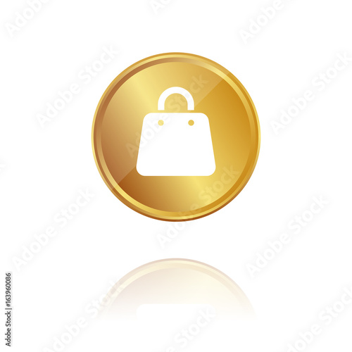 Handtasche - Gold Münze mit Reflektion