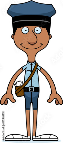 Cartoon Smiling Mail Carrier Man