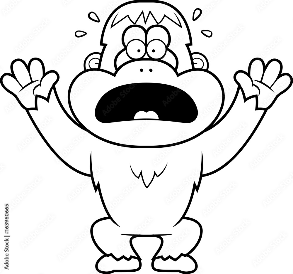 Cartoon Orangutan Panicking Cartoon Orangutan Panicking