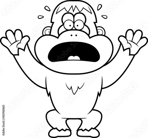 Cartoon Orangutan Panicking