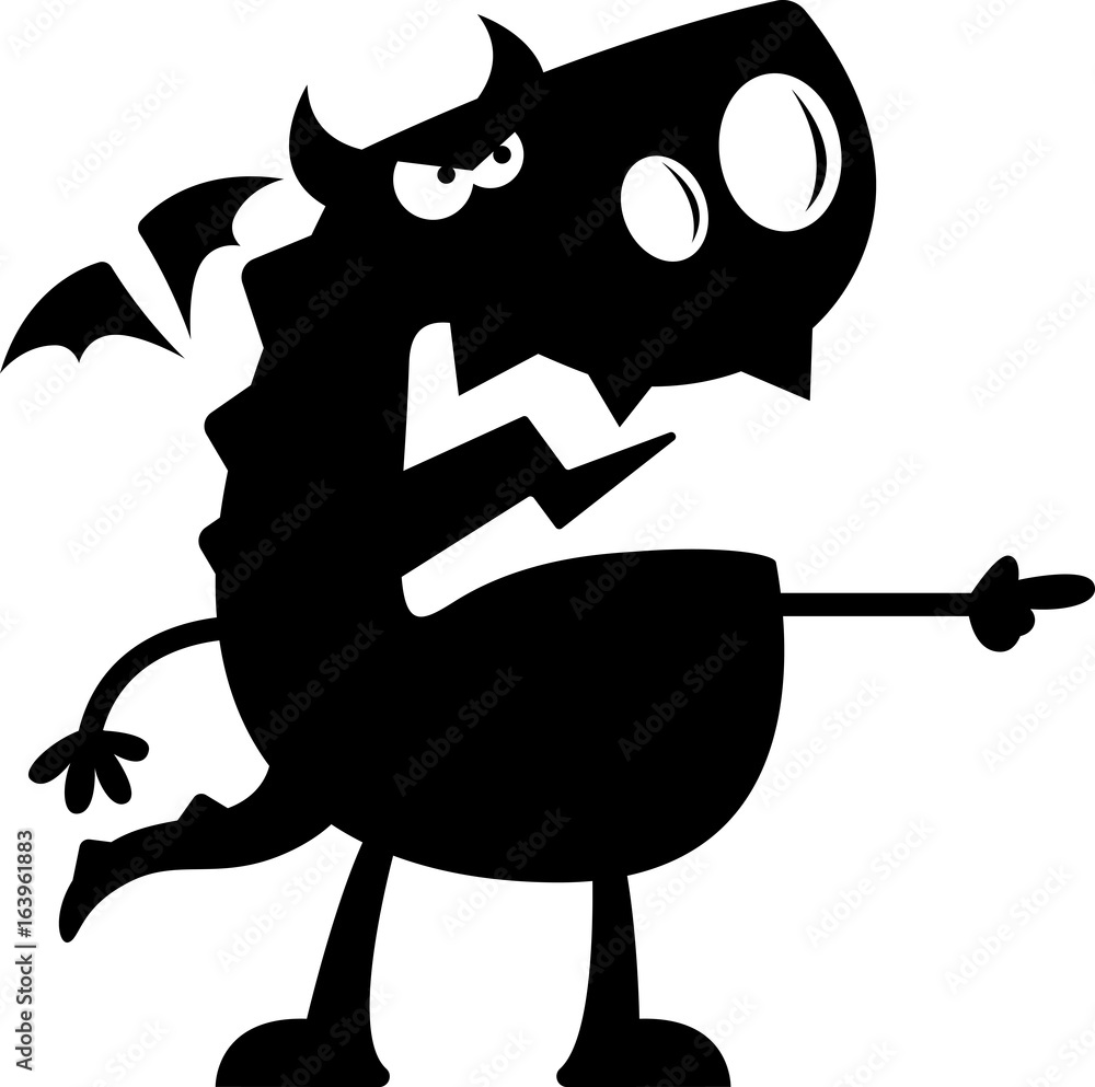 Cartoon Dragon Silhouette Angry Cartoon Dragon Silhouette Angry