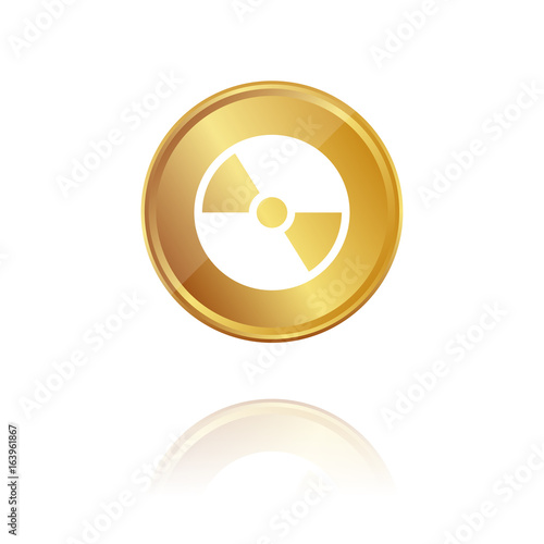 Disc - Gold Münze mit Reflektion
