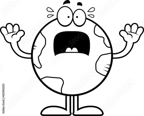 Scared Cartoon Earth