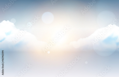 Vector Illustration - Bokeh Cloudy Sky Background / Wallpaper