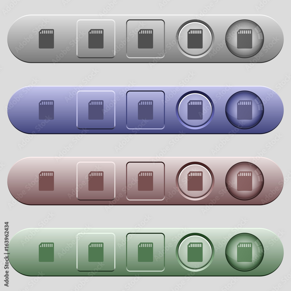 SD memory card icons on horizontal menu bars SD memory card icons on horizontal menu bars