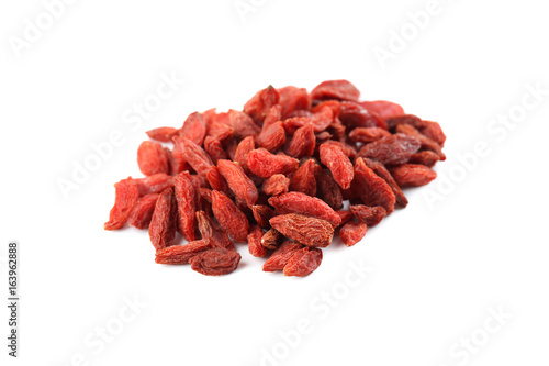Dry goji berries isolated on a white