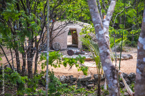 Temazcal in Tres Reyes mayan village in Yucatan photo