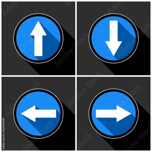 four white, blue arrows with black shadows Free Download four white, blue arrows with black shadows - GFXLoad