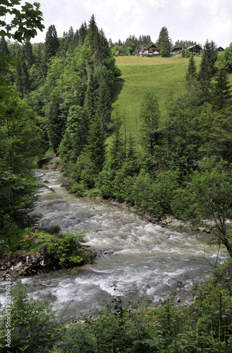 der schwarzwasserbach müdet bei riezlern in die breitach im kleinwalsertal