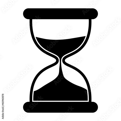 Black Hourglass Silhouette Icon Illustration, Concept - Time, Urgency
