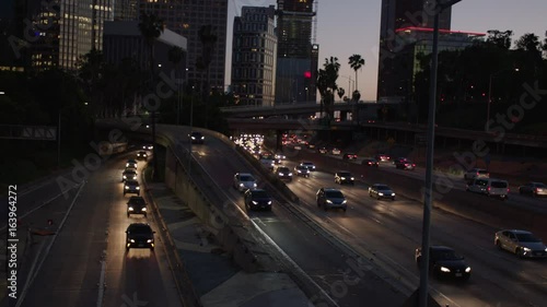Wallpaper Mural Freeway traffic in downtown Los Angeles at night. Evening Rush Hour Traffic. 4K Torontodigital.ca