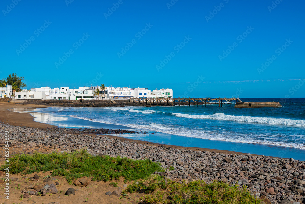 Coastal village of Arrieta, Lanzarote, Canary Islands, Spain