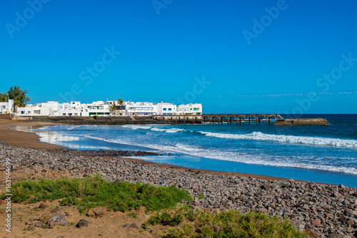 Coastal village of Arrieta  Lanzarote  Canary Islands  Spain