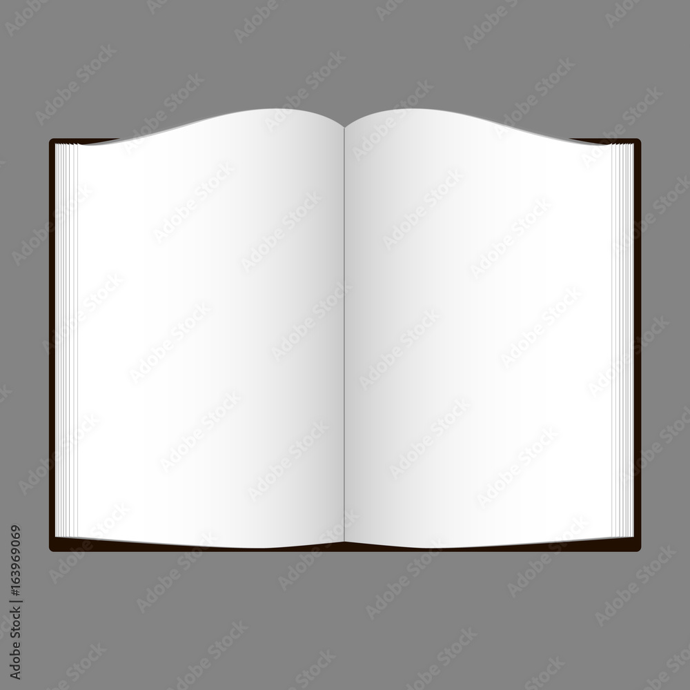 Cool Open book with white pages. Illustration on white Cool Open book with white pages. Illustration on white