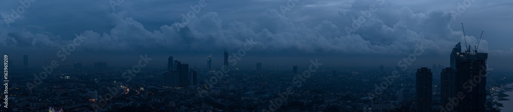 Panoramic view of southern side of Bangkok city