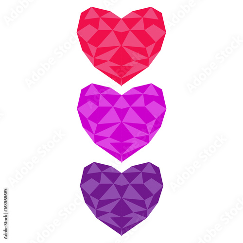 polygonal heart design icon flat © vitusik