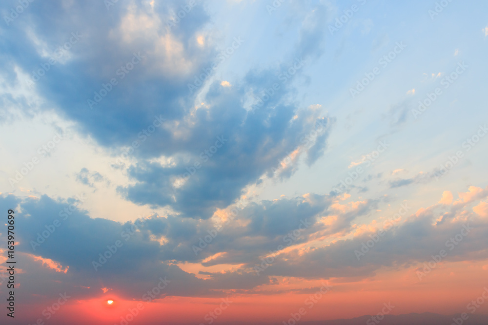 colorful dramatic sky with cloud at sunset colorful dramatic sky with cloud at sunset