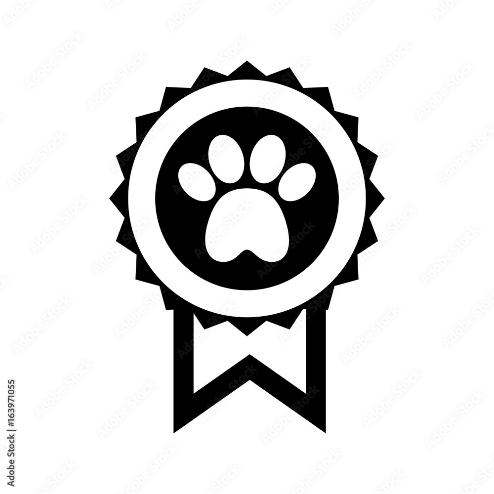 medal with paw icon vector illustration design medal with paw icon vector illustration design