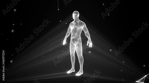 Human hologram in a cloud of compounds photo