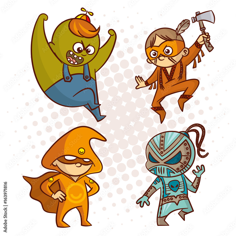 Fototapeta premium Cartoon Superhero Character Sticker
