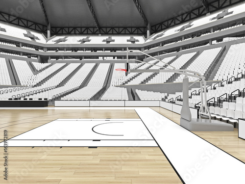 Wallpaper Mural Large modern basketball arena with white seats Torontodigital.ca