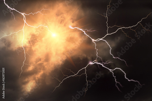 Obraz na płótnie Dangerous Lightning Storm w salonie