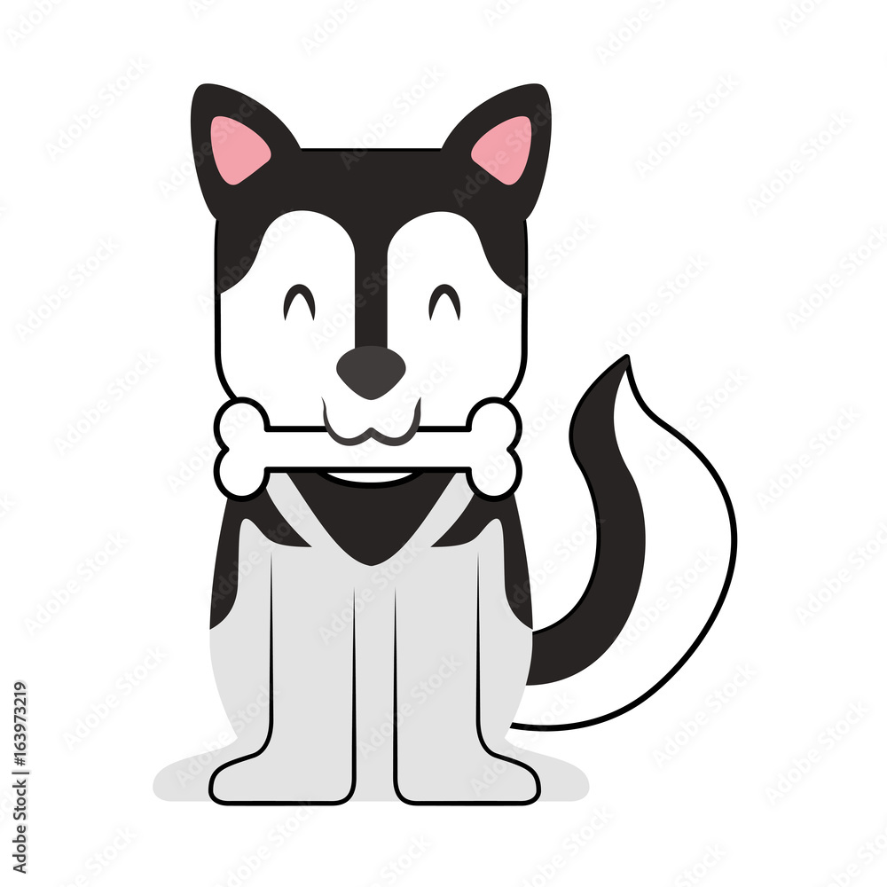 cute dog mascot with bone vector illustration design cute dog mascot with bone vector illustration design