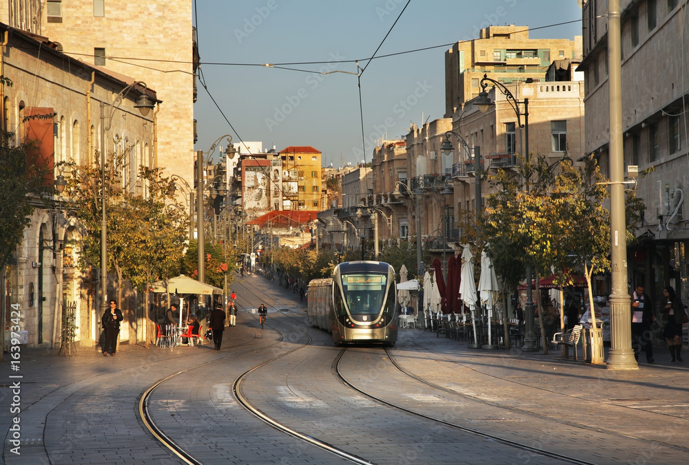 Fototapeta premium Jaffa road in Jerusalem. Israel