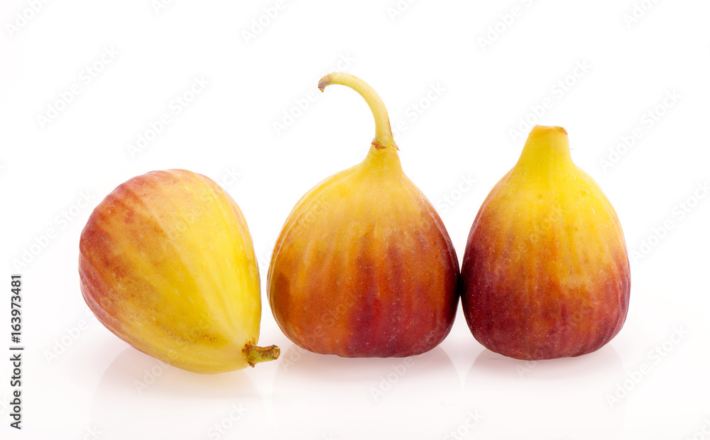 Brown turkey fig on a white background Brown turkey fig on a white background
