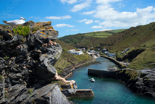 Küstenort Boscastle, Cornwall