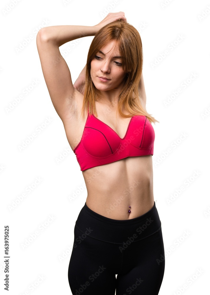 Naklejka premium Sport woman stretching