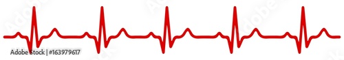 Heart pulse, one line, cardiogram - vector