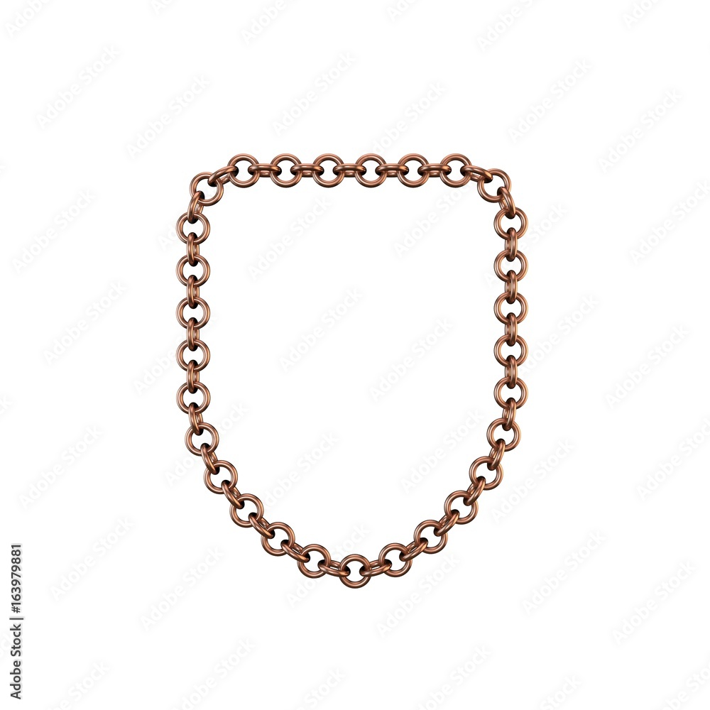 custom made wallpaper toronto digitalCopper chain. Isolated on white background. Shield frame.