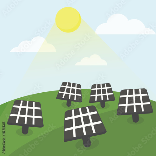 Solar energy eco concept icon