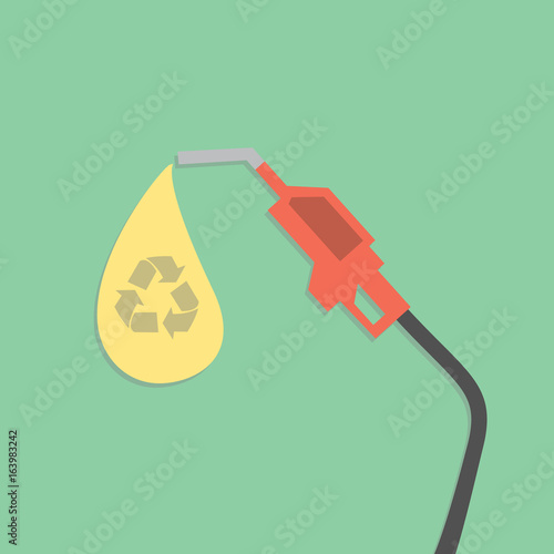 Gas with recycle sign icon. Vector illustration