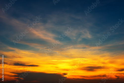The sun is going down and the sky with clouds lot. © MAGNIFIER
