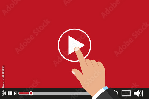 Play button touch. Vector