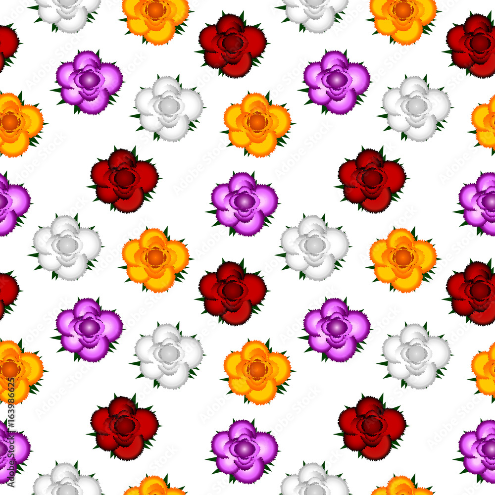 Colorful roses seamless pattern background.