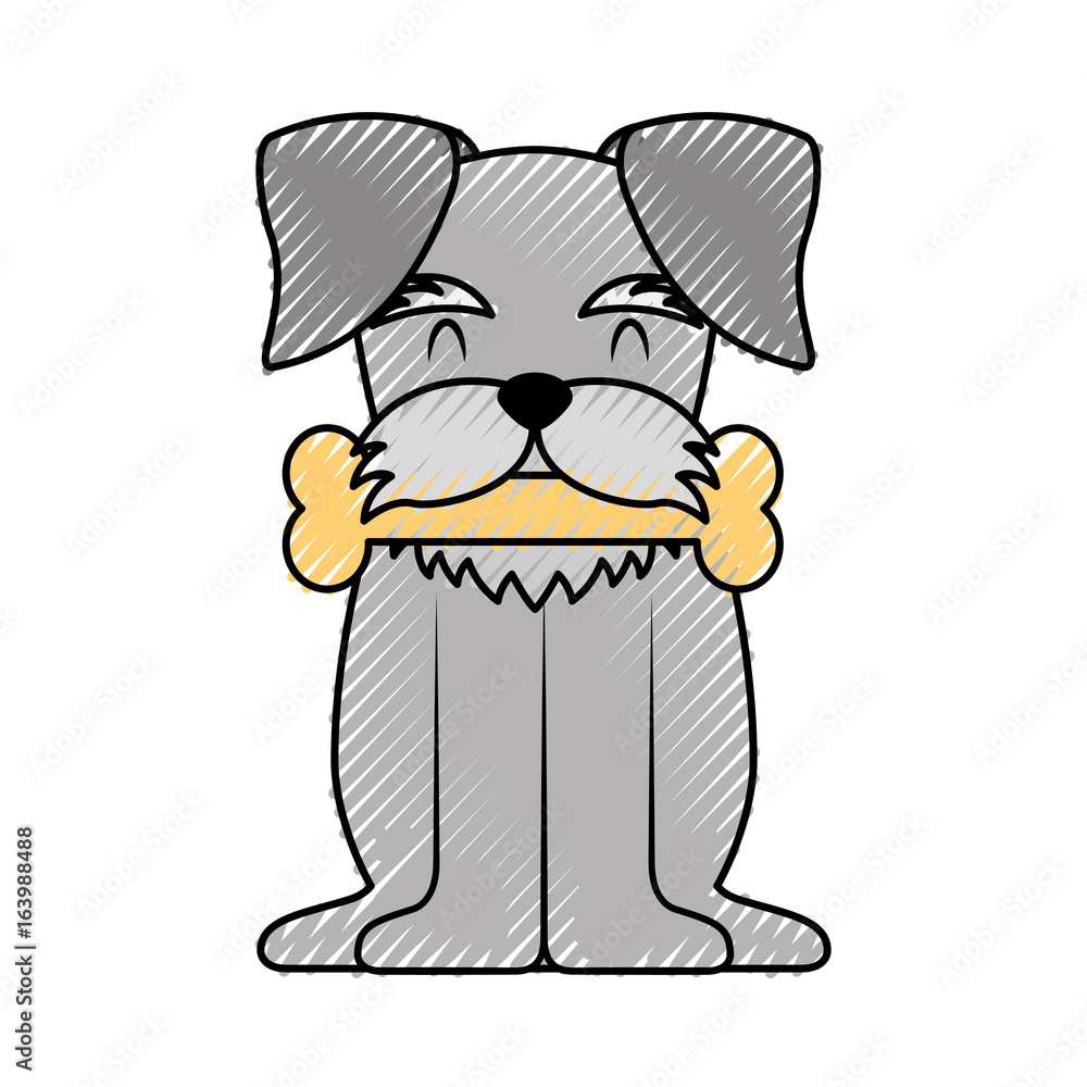 cute dog mascot with bone vector illustration design cute dog mascot with bone vector illustration design