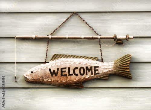 Photo fisherman's welcome sign