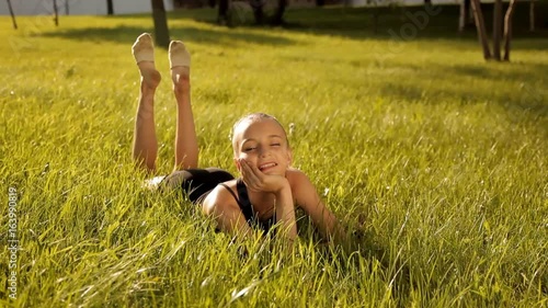 Little gymnast enjoys nature