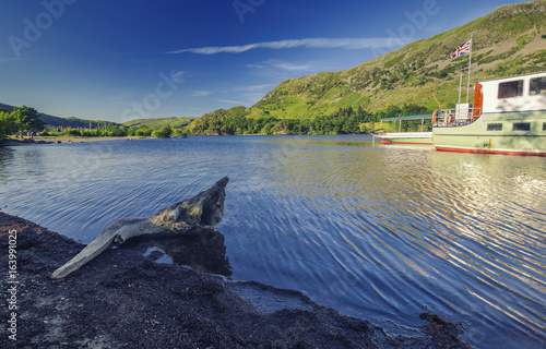 Ullswater Lake at Bright Sunny Day, Lake District National Park UK photo