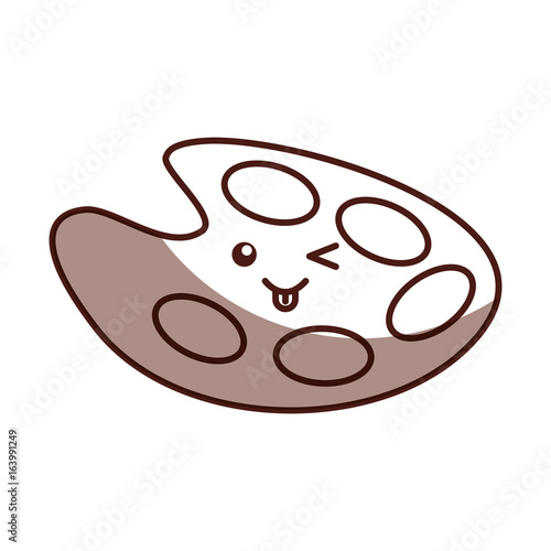paint pallette kawaii character vector illustration design